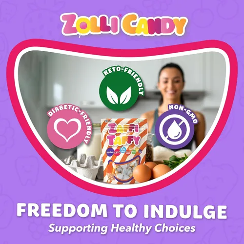 Miniatura 6 de Zaffi Taffy Dulces Sin Azúcar - Sin Colorantes, Keto y Apto para Diabéticos, Golosinas Aprobadas por Dentistas para Niños (Crema de Naranja 5.0 oz)