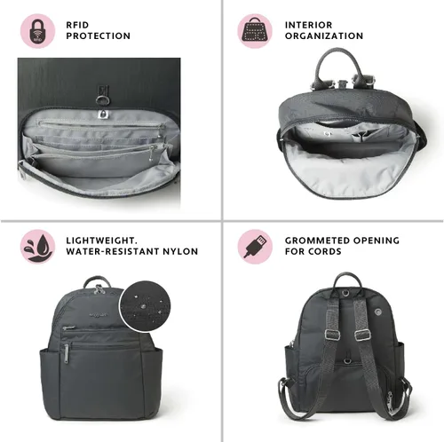 Miniatura 3 de Baggallini Mochila antirrobo Securtex para vacaciones, Negro, talla única