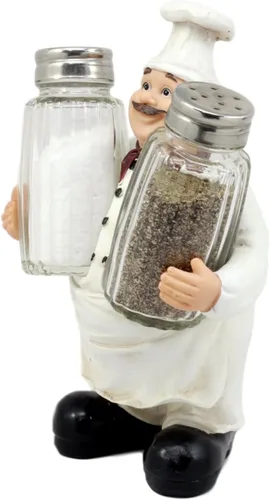 Ebros Bon Appetit Wine Master - Estatuilla de cocina de pie para cocinero culinario de sal y pimentero, 6 1/8 pulgadas de alto, cocina decorativa