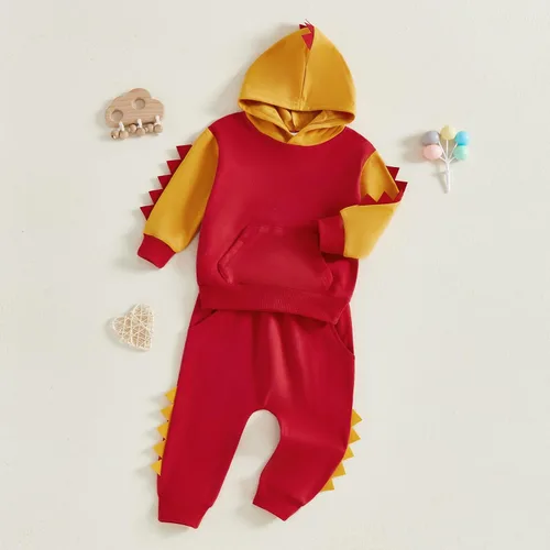 Miniatura 199 de Conjunto de ropa de otoño e invierno para bebé y niño, sudadera larga con capucha y pantalones para niños pequeños, 6, 12, 18, 24 meses, 2T
