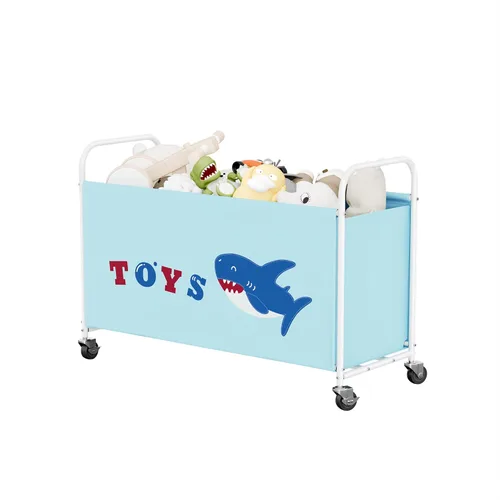 Miniatura 10 de GRANNY SAYS Caja de juguetes para niños y niñas, almacenamiento extra grande con ruedas, organizador de almacenamiento de juguetes de metal para Gris