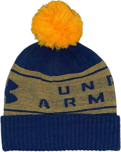 Miniatura 2 de Under Armour Gorro con pompón con logotipo grande para hombre, Academia (408)/Néctar Amarillo