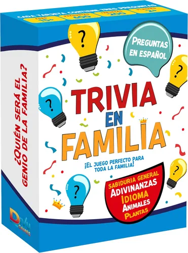 Trivia en Familia – Juego de Mesa en Español para Familia, Amigos, Adultos y Adolescentes | Juego de Cartas | Trivia Divertida y Educativa para