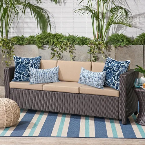 Miniatura 347 de Juego de 2 almohadas para exteriores de 16 x 16 pulgadas, repelentes al agua con interiores, para muebles de patio, hogar, jardín, geometría bohemia