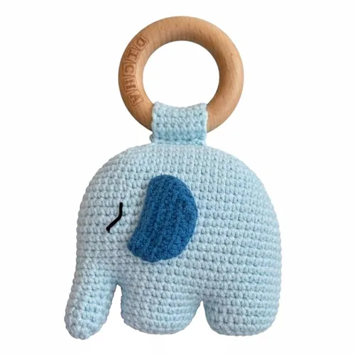 Miniatura 11 de DICHA Crochet Bee Baby Rattle - Juguete sensorial para bebés, ideal para baby shower, incluye anillo de dentición de haya Abeja