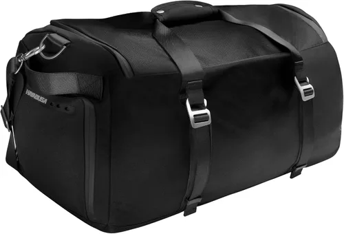 Miniatura 8 de Bolsa de gimnasio deportiva Hayabusa Airstream para mujeres y hombres - Bolsa de lona negra de 50 l - 7 bolsillos con cremallera, buena para viajes