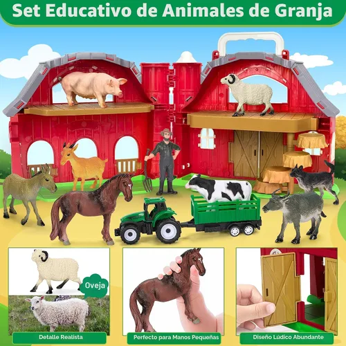 Miniatura 3 de Juguetes de Animales de Granja para Niñas y Niños Pequeños de 1, 2, 3, 4, 5 Años, Gran Granero Rojo de Granja con Figuras de Animales y Juguete