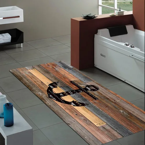 Miniatura 9 de LYFANS Alfombras de baño de espuma de esponja absorbente suave para baño y cocina (71 x 24 pulgadas), tapete de franela antideslizante brillante