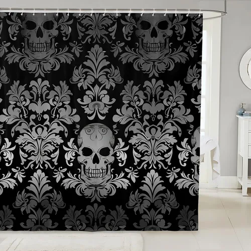 Miniatura 28 de Erosebridal Cortina de ducha para decoración de baño, con estampado de leones y rosas, para niños, adolescentes, niños, niñas, habitación del hogar