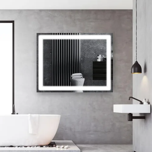 Miniatura 6 de Espejo de baño LED Yeeopp 61x81 cm, color único 6000K, súper brillante, espejo LED para baño iluminado para montaje en pared, espejo de tocador