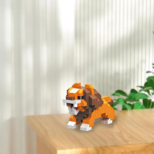 Miniatura 3 de Juego de bloques de construcción micro animales para niños y adultos, para decoración del hogar y la oficina KLJM-10 (león, 203 piezas)