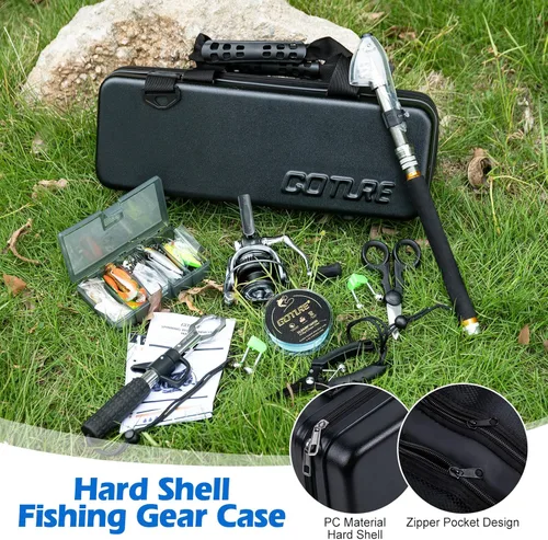 Miniatura 2 de Goture Fishing Rod and Reel Combos-Telescopic Fishing Pole Spinning Reel Lures Set with PC Hard Shell Suitcase, Telescopic Rod Reel Combo Kit for D