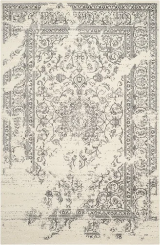 Miniatura 16 de SAFAVIEH Colección Adirondack Alfombra de Área - 4' Redonda, Marfil y Plata, Diseño Oriental Envejecido, No Desprende Pelusa y de Fácil Cuidado