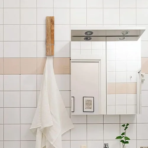 Miniatura 2 de Cabilock 2 ganchos de playa para toallas artesanales para colgar en la pared, colgador de pared con forma de pinza para la ropa, alfileres grandes