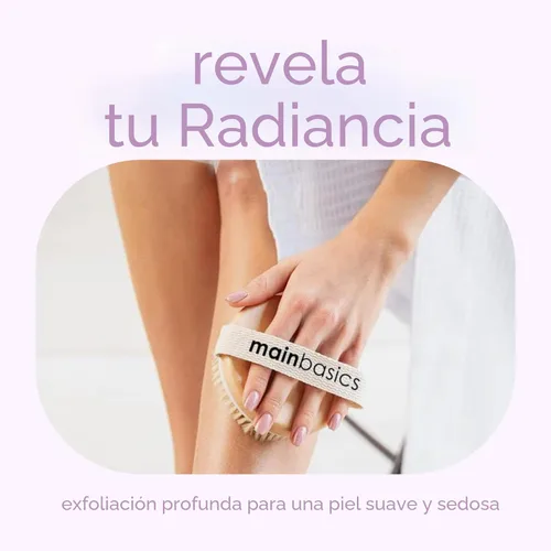 Miniatura 5 de MainBasics Cepillo corporal de cepillado en seco para drenaje linfático, piel seca, celulitis, circulación sanguínea con cerdas naturales