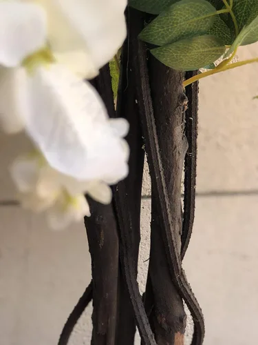 Miniatura 3 de AMERIQUE Árbol artificial de glicina floreciente, hermoso y denso, de 6 pies, blanco crema, preinstalado con maceta de vivero, tecnología Real