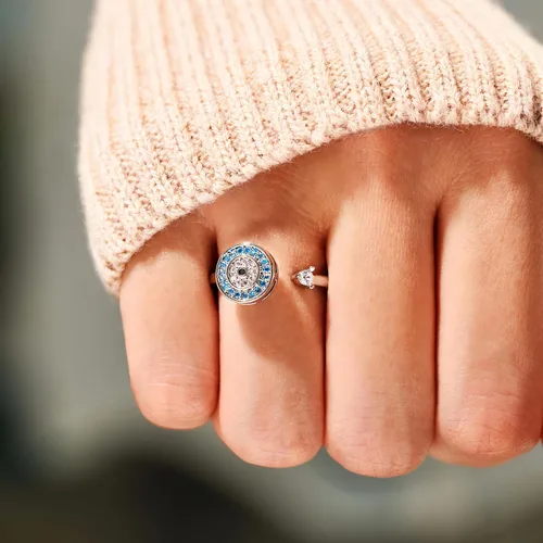 Miniatura 71 de Anillo de plata de ley 925, minimalista, ajustable, hecho a mano, para mujeres y niñas