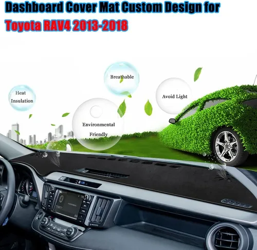 Miniatura 3 de Cubierta de salpicadero para salpicadero, alfombra personalizada para Toyota RAV4 2013 2014 2015 2016 2017 2018 Accesorios antideslizante protector