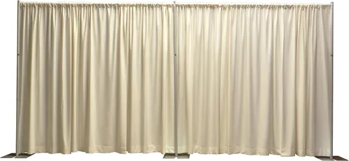 Miniatura 17 de OnlineEEI, Kit de telón de fondo portátil de tubería y cortina de altura fija de 8 pies de alto, 8 pies x 20 pies desmontable, cortinas negras
