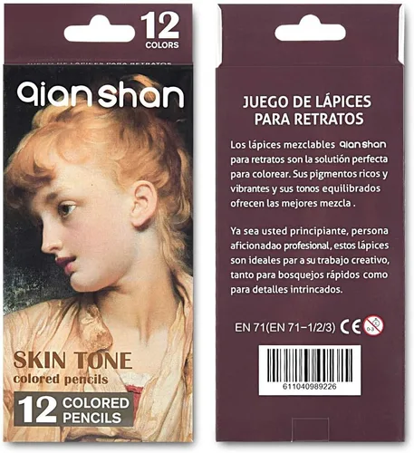 Miniatura 8 de qianshan Lápices de colores de 12 tonos de piel, a base de aceite, preafilados, para principiantes, artistas, libros de colorear, dibujo, bosquejos