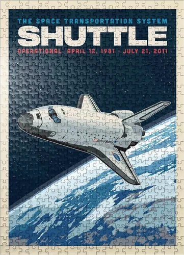 Miniatura 7 de MyPuzzle NASA 1981: Space Shuttle, póster vintage, rompecabezas prémium de 100 piezas para adultos