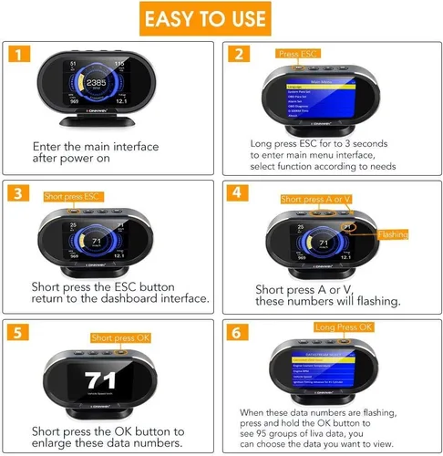Miniatura 8 de Escáner KW850 OBD2 + paquete de calibre KW208 OBD2
