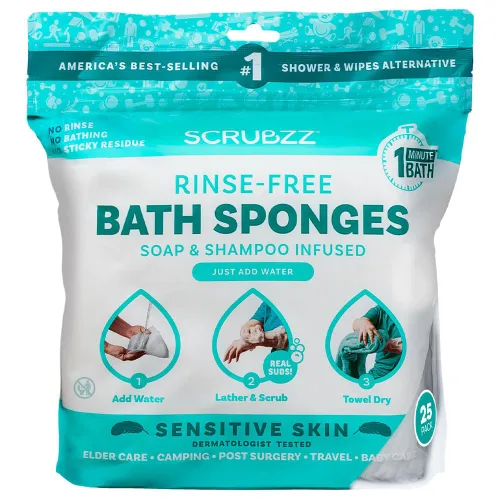 Miniatura 15 de Scrubzz Toallitas de baño desechables sin enjuague – Paquete de 25 – Toallitas de ducha todo en 1 de un solo uso, simplemente humedece, enjabona