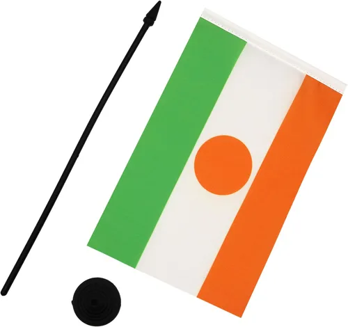 Miniatura 109 de AZ FLAG Sierra Leone Bandera de mesa 5'' x 8'' - Bandera de escritorio de Sierra Leona 21 x 14 cm - Bastón y base de plástico negro