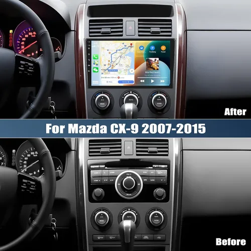 Miniatura 2 de [2+64G] Android 15 Estéreo de coche para Mazda CX-9 2007-2015 con CarPlay inalámbrico y Android Auto, pantalla táctil IPS de 10.1 pulgadas