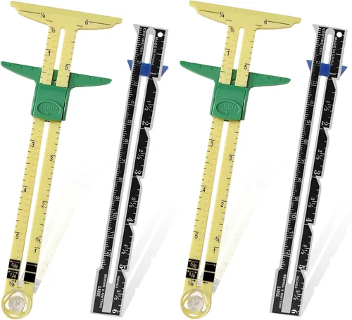 Miniatura 8 de 2 piezas Medidor de Costura Deslizante 5 en 1 Práctico Herramientas de Quilting para Principiantes Funciona como Medidor en T, Medidor