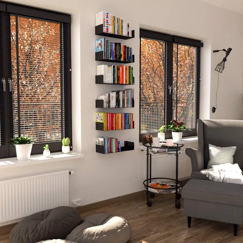 Miniatura 3 de Wallniture Bali - Estantes flotantes en forma de U para pared, estantes de almacenamiento de CD y DVD y estantería de metal, juego de 6