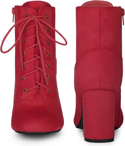 Miniatura 2 de Perphy Botas de tobillo con cordones de tacón alto y punta redonda para mujer