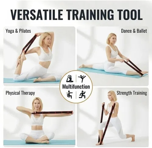 Miniatura 4 de Fitness Resistance Bands with Handles for Stretching and Yoga,Number Stretch Resistance Band with Clear Markings,8Loops Elastic Exercise
