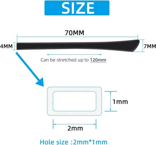 Miniatura 6 de 8 pares de puntas de extremo de gafas, piezas de calcetines para gafas de silicona suave, puntas de sien, lentes de sol, patillas de repuesto