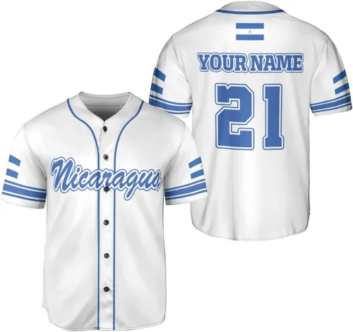 Miniatura 10 de Camiseta de béisbol de Nicaragua personalizada, camiseta de béisbol de Nicaragua personalizada para hombres y mujeres, camisas nicaragüenses