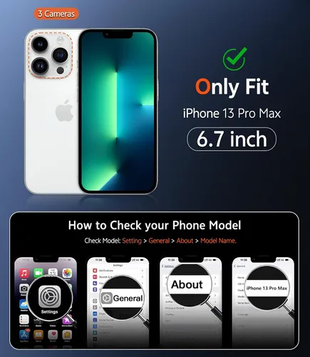 Miniatura 2 de FNTCASE Funda para iPhone 13 Pro-Max: Fundas magnéticas transparentes compatibles con Magsafe Slim anti amarillamiento protección contra caídas