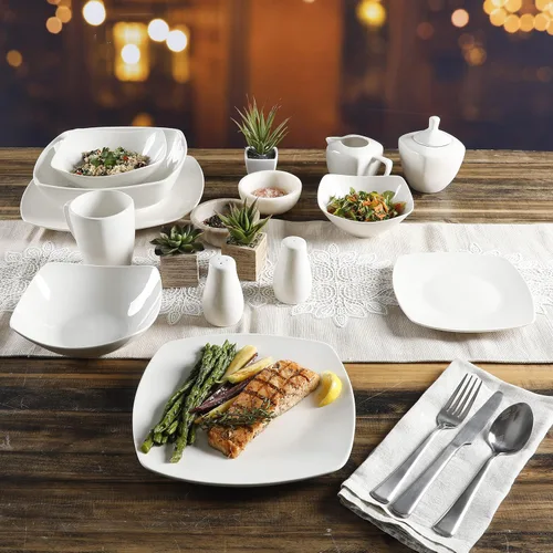 Miniatura 5 de Gibson Home Zen Buffetware - Juego de vajilla de 39 piezas para cena, color blanco