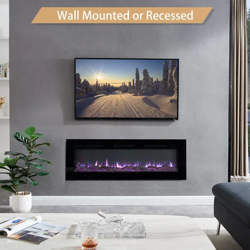 Miniatura 2 de Efiretric® Grace - Chimenea eléctrica 3 en 1 de 50 pulgadas de ancho (EF451), independiente, montada en la pared, empotrada, efecto de llama de 9