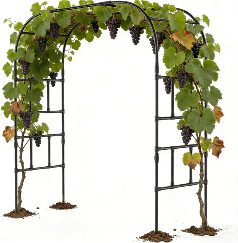 Miniatura 16 de DoCred Enrejado de arco de jardín alto para plantas trepadoras, 87 pulgadas de alto, soporte de metal para plantas trepadoras, arcos de enrejado