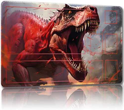 Miniatura 18 de Tapete de juego para MTG con bolsas de almacenamiento gratis, tapete de juego de 24 x 14 pulgadas TCG y alfombrillas de juego de mesa para cartas