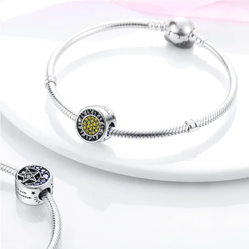Miniatura 197 de MULA - Dijes de plata de ley 925 para pulseras y collares, colgantes de letras para la familia, cuentas de viaje en avión, dijes de árbol