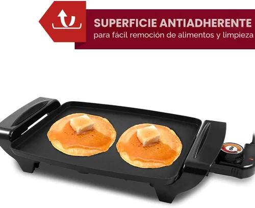 Miniatura 4 de Elite Gourmet EGR-2722B - Plancha eléctrica de 10.5 x 8.5 pulgadas, mango de tacto frío, superficie antiadherente, termostato extraíble/ajustable