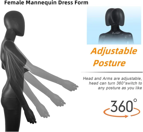 Miniatura 4 de Maniquí femenino de cuerpo completo forma maniquí torso vestido de costura modelo ajustable de 70 pulgadas forma de ropa soporte desmontable