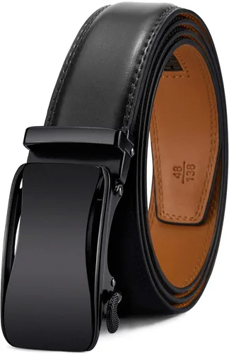 Miniatura 31 de BULLIANT - Cinturón de trinquete para hombre, cinturón de cuero deslizante ajustable para regalo, para vestido casual de hombre, 1 3/8
