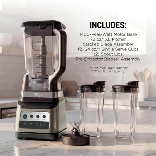Miniatura 8 de Ninja Professional Plus DUO Blender Premier Ice Crush, Smoothie, Nutrient Extraction, Frozen Drink & Margarita Machine 3 Auto IQ® Presets I