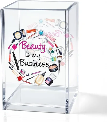 Miniatura 9 de I Came I Saw I - Soporte para cosméticos de acrílico contorneado, divertido soporte para brochas de maquillaje floral, regalos para cosmetólogas