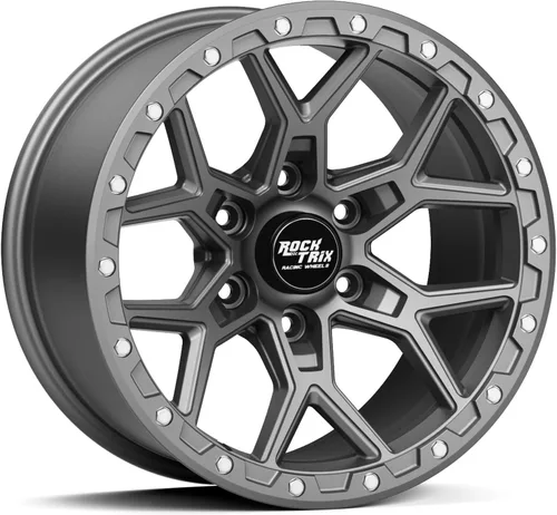 Miniatura 12 de RockTrix RT107 rueda de 17 pulgadas compatible con Toyota Tacoma 2001+, 4Runner 2002+, FJ Cruiser, Tundra 99-06, patrón de pernos 6x5.5" 6x139.7