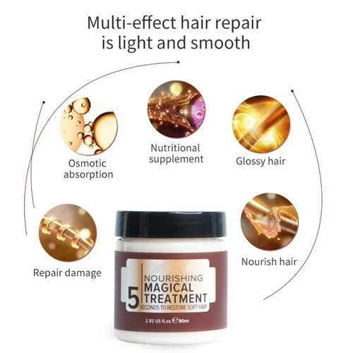 Miniatura 4 de Máscara de tratamiento de queratina mágica, 2.7 fl oz Acondicionador avanzado de raíces moleculares para cabello seco y dañado, 5 segundos