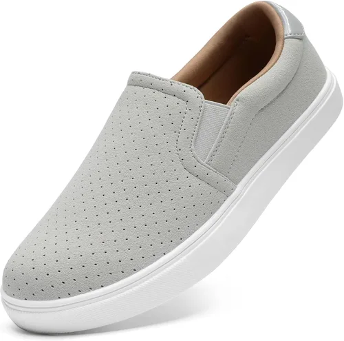STQ Zapatos sin cordones para mujer, cómodos mocasines de otoño, zapatos deportivos casuales de negocios suaves
