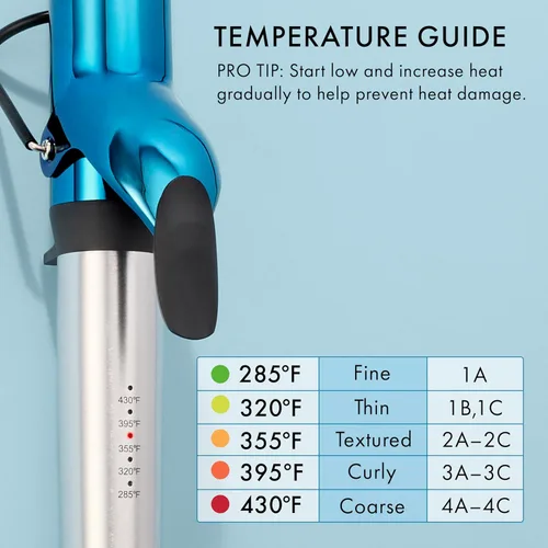 Miniatura 3 de BabylissPRO Nano Titanium Professional Curling Iron with Extended/Long Barrel Perfect for Longer Hair Azul